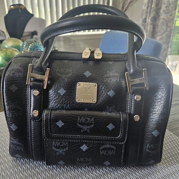 MCM Handbags - MCM  Visetos Black Boston